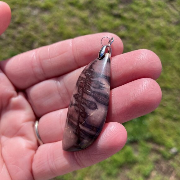 Purple Tree Like Picasso Jasper Pendant Stone Crystal Jewelry - Picture 4 of 7